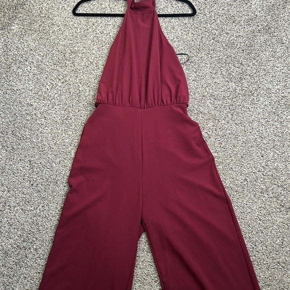 Lulus moments of life wine red healer jumpsuit size small great condition - Picture 7 of 11